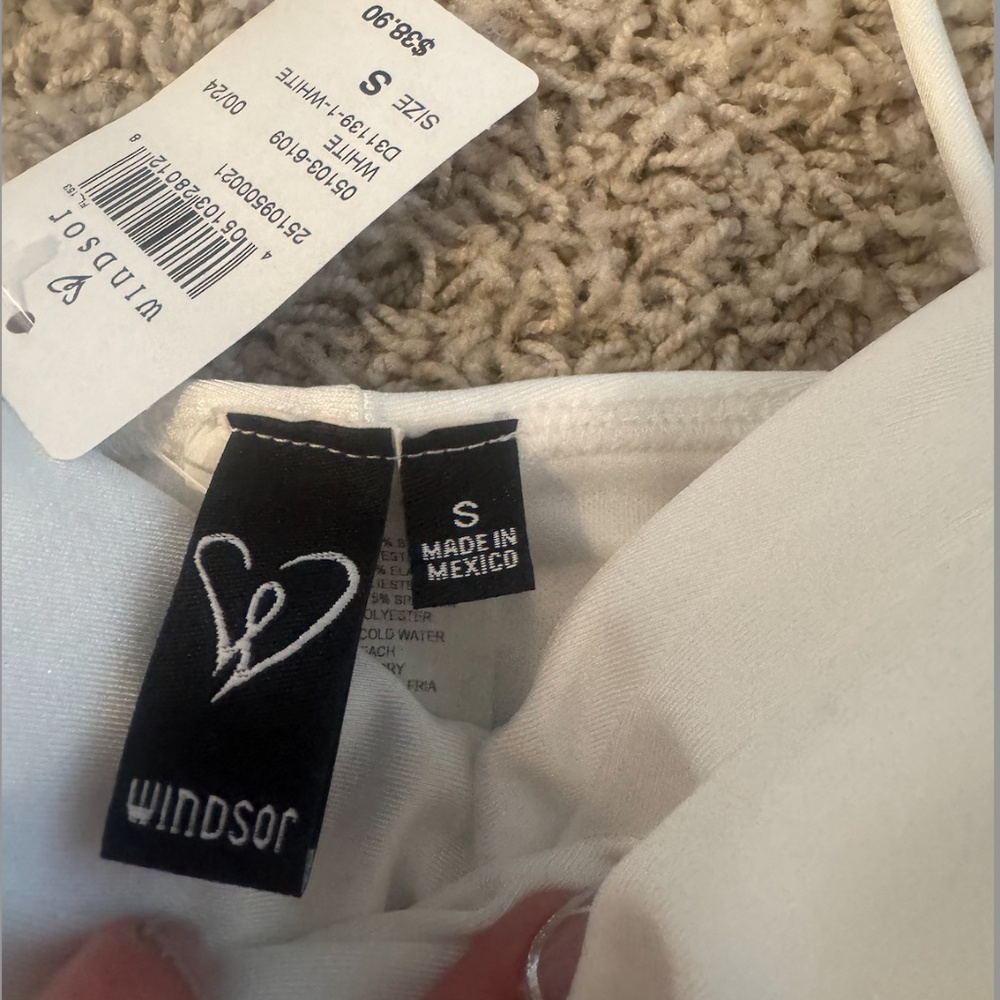 NWT white windsor dress - S - Set The Vibe Asymmetric A-Line Mini Dress - Picture 4 of 7